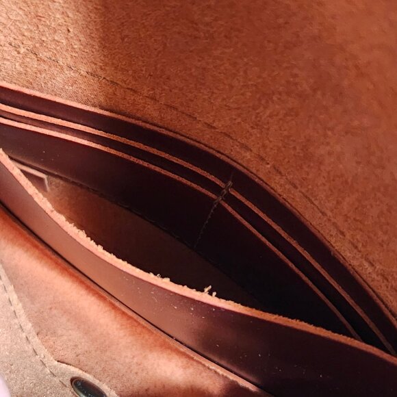 Portland Leather Cowboy Sunset Envelope Crossbody Unicorn Color Smooth Leather - Picture 9 of 10